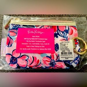 NWT Lilly Pulitzer GWP Zip Top Wallet Resort White Party Like a Lobster